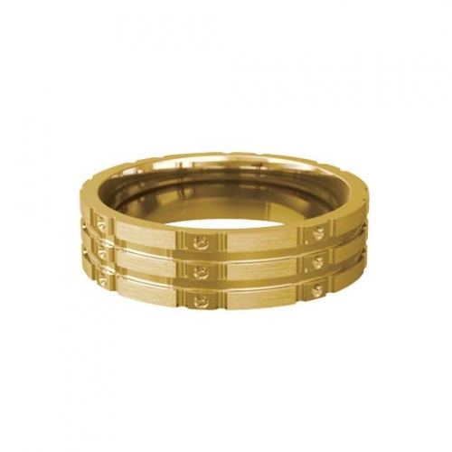 Patterned Designer Yellow Gold Wedding Ring - Stelle